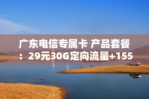 广东电信专属卡 产品套餐：29元30G定向流量+155G通用流量+100分钟